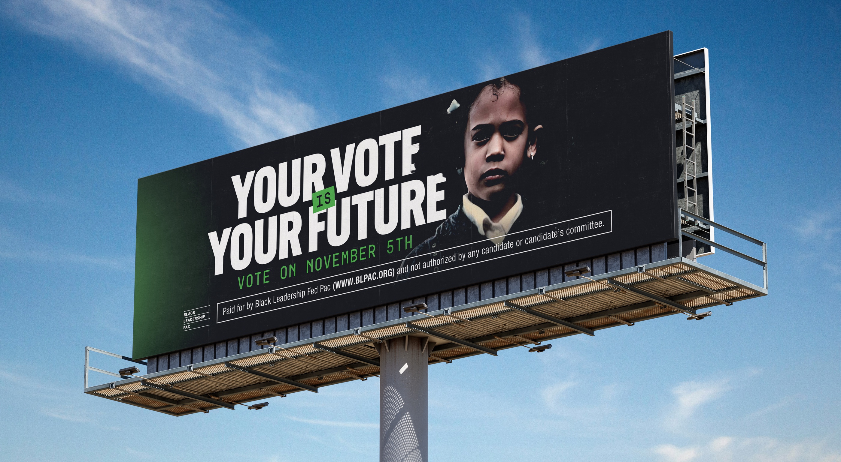Highway billboard — Kamala Harris as a girl