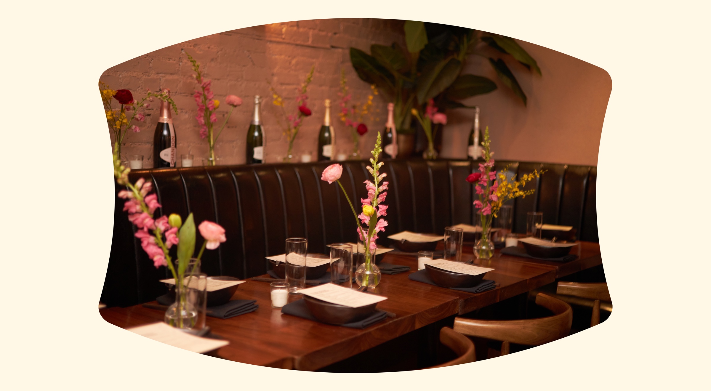 The table, set — Chinese Tuxedo, New York