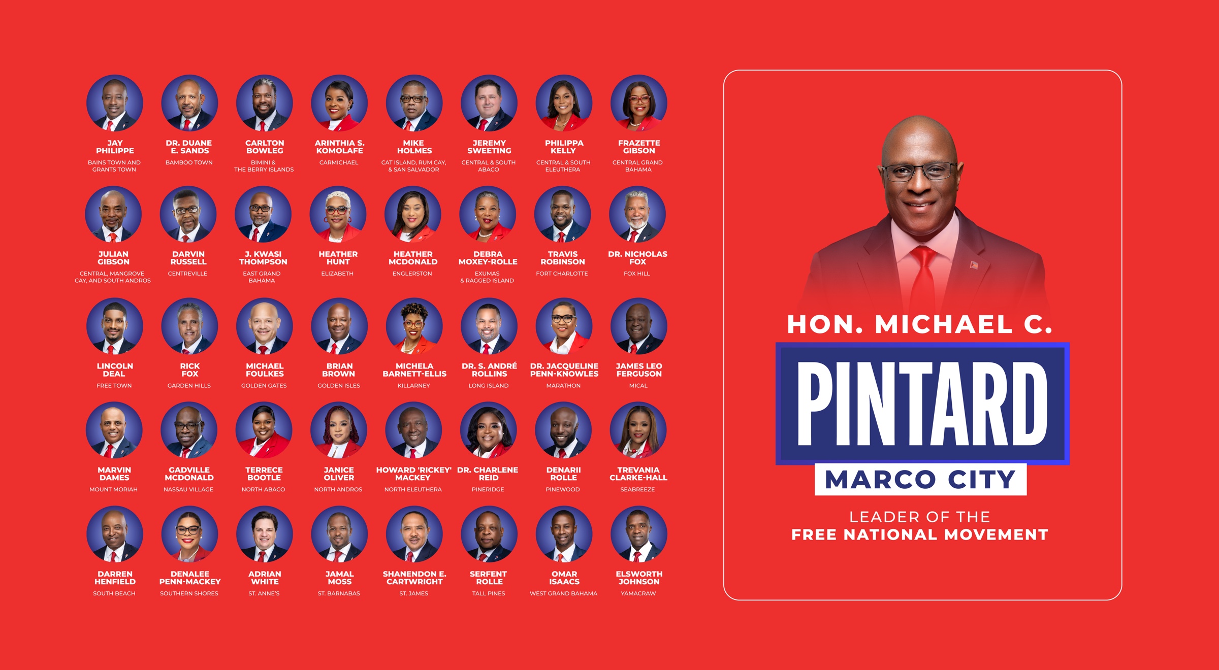 The full ticket — 41 ratified candidates, led by Hon. Michael C. Pintard